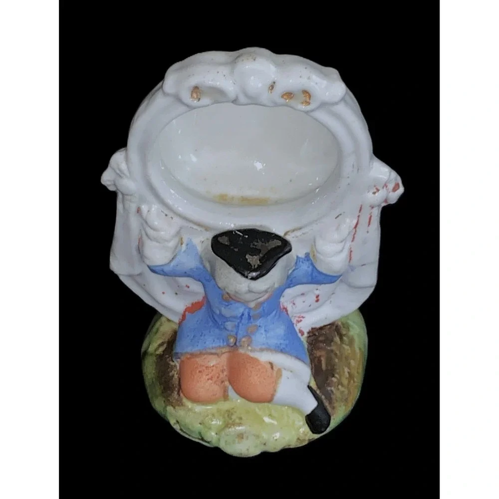 Antique Late 19th Century German Porcelain Figural Spill Vase Cigar Fairing Vtg
